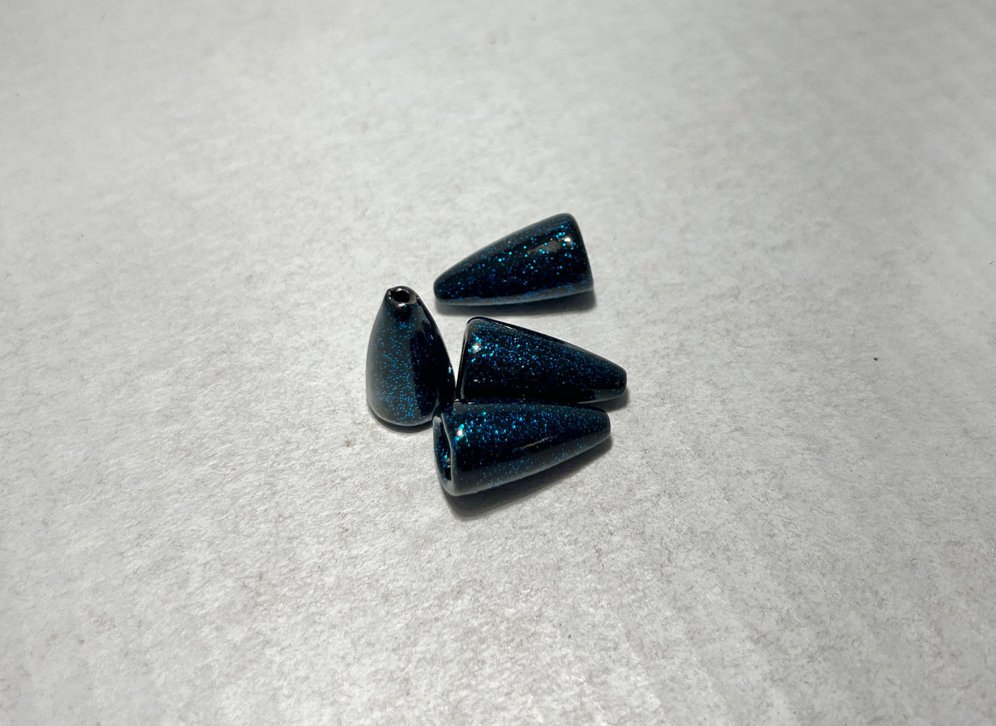 Powder Coated 1/2 oz Bullet Weights - Black w/ Blue Flake