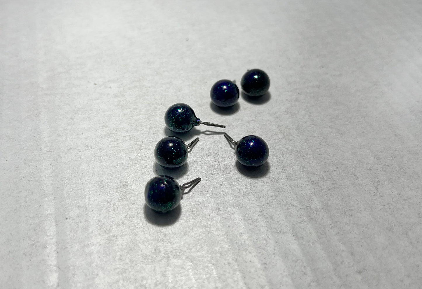 Powder Coated 1/4 oz Ball Dropshot Weights - Junebug Blue Flake