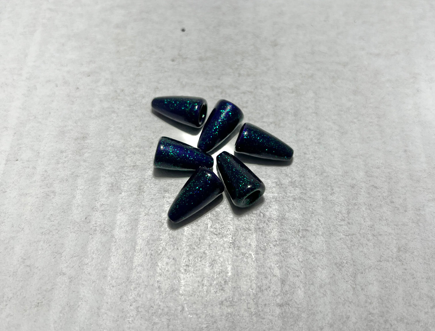 Powder Coated 1/4 oz Bullet Weights - Junebug Blue Flake
