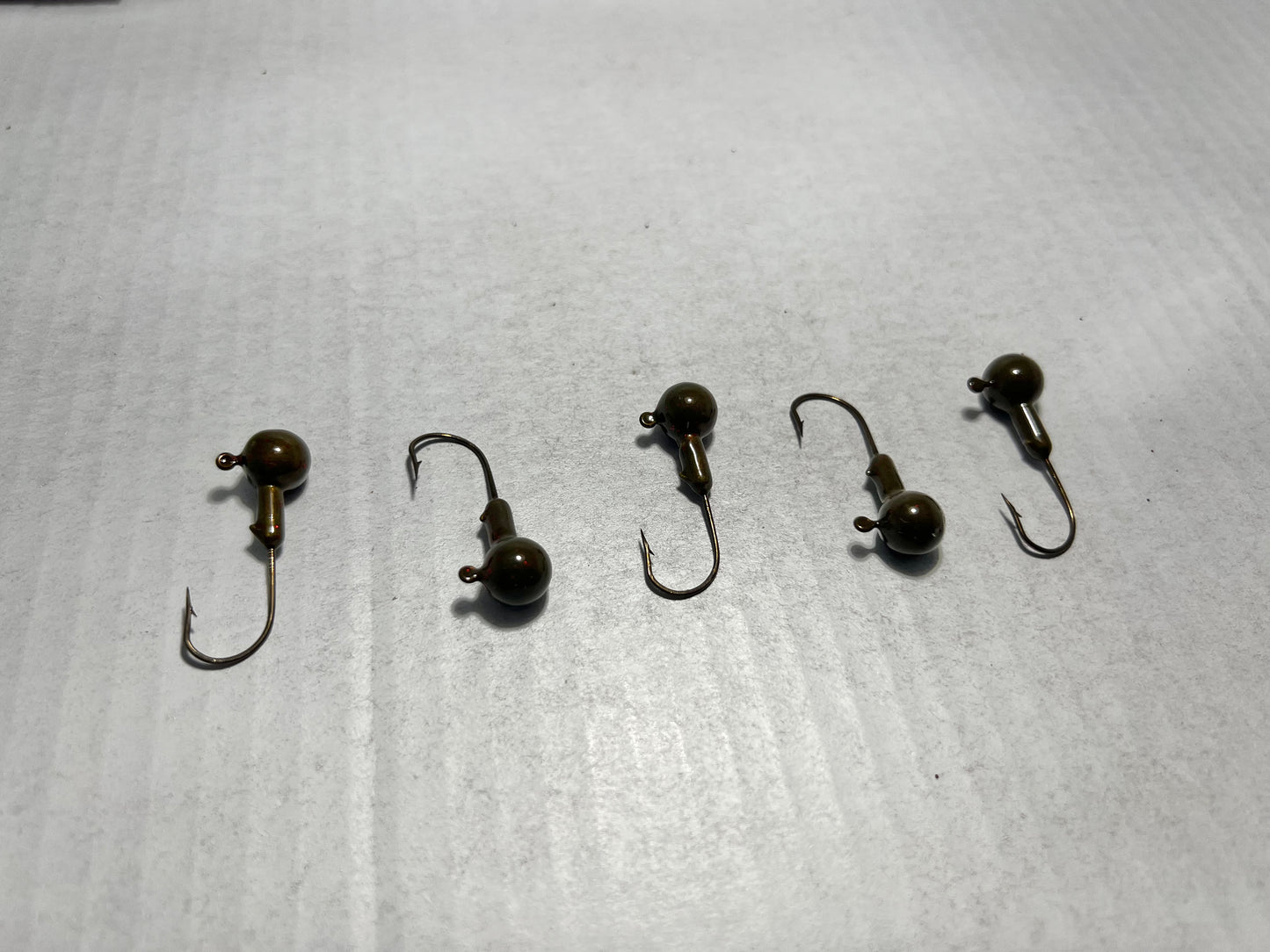 Powder Coated 1/4 Oz Ball Head Jigs - Watermelon Red Flake