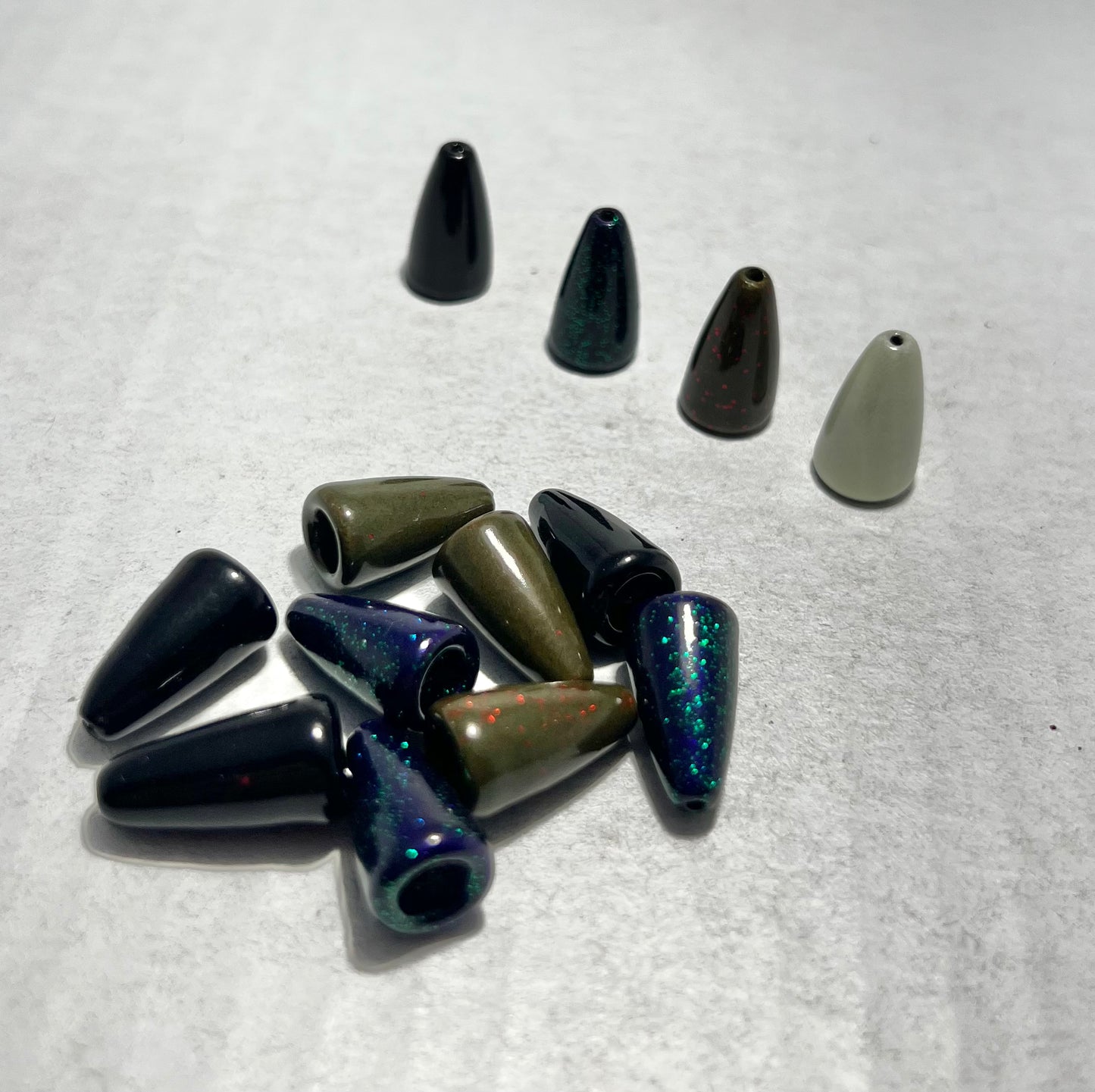 Powder Coated 1/4 oz Bullet Weights - Bulk Mix Pack + Bonus Glow In The Dark