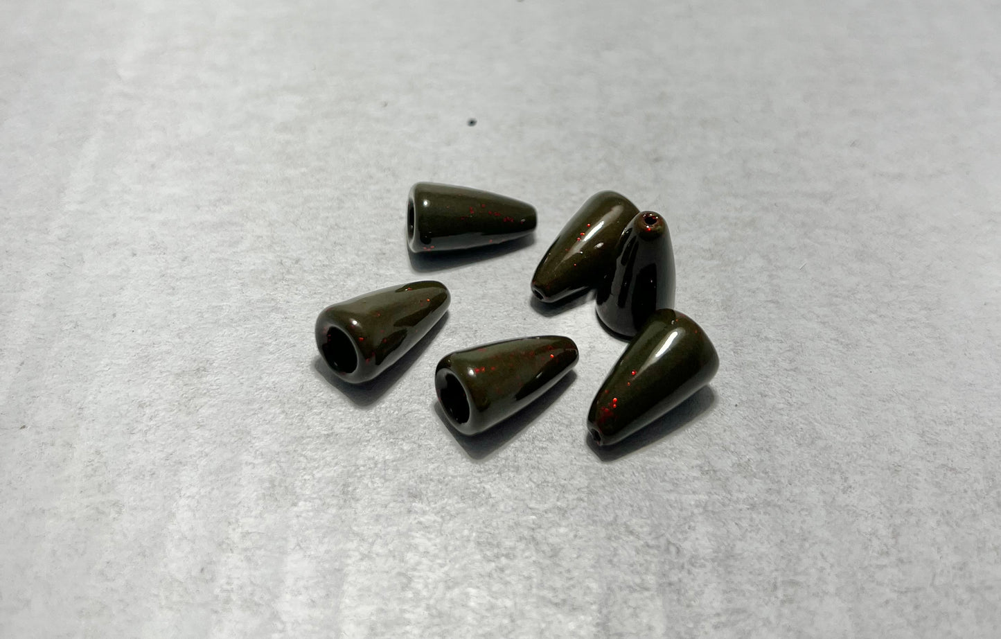 Powder Coated 1/4 oz Bullet Weights - Watermelon Red Flake
