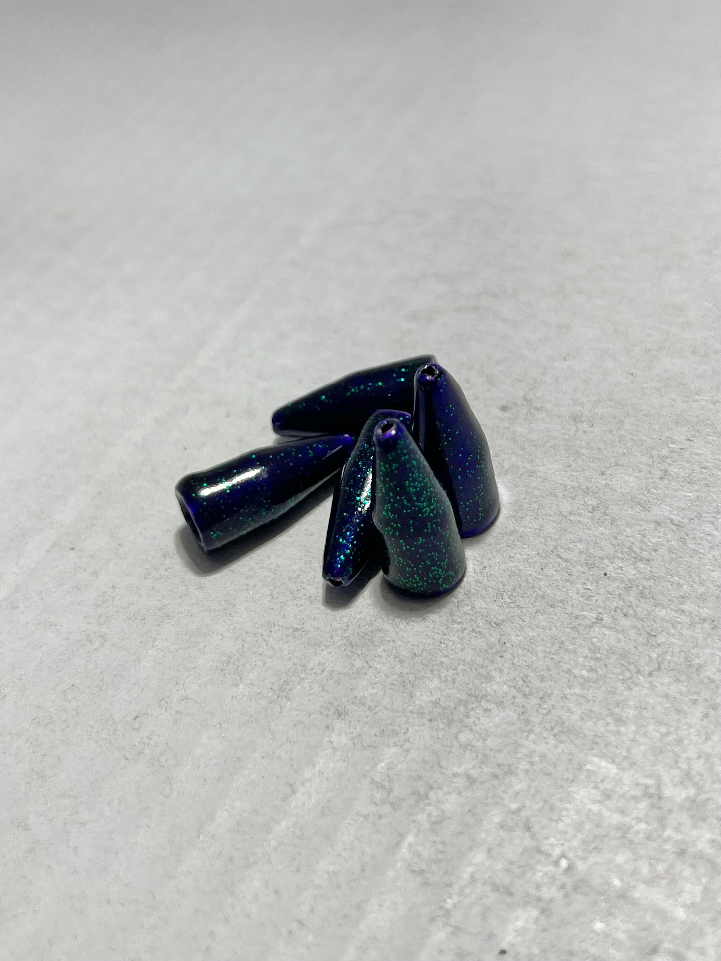 Powder Coated 3/8 oz Bullet Weights - Junebug Blue Flake