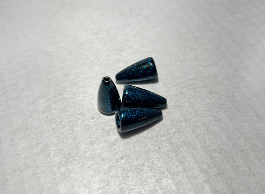 Powder Coated 1/2 oz Bullet Weights - Black w/ Blue Flake