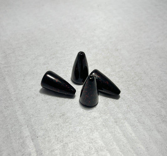 Powder Coated 1/2 oz Bullet Weights - Black w/ Red Flake