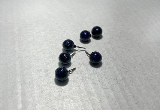 Powder Coated 1/4 oz Ball Dropshot Weights - Junebug Blue Flake