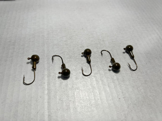 Powder Coated 1/4 Oz Ball Head Jigs - Watermelon Red Flake