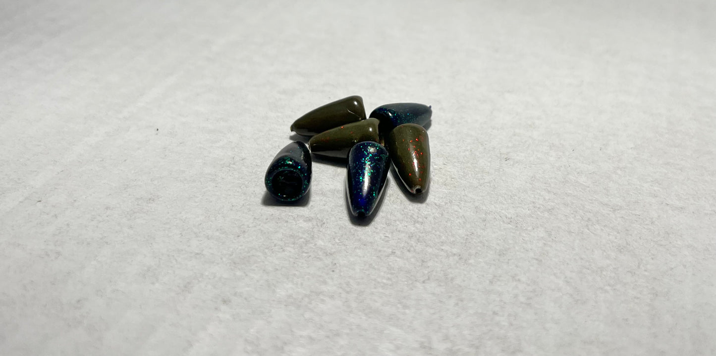 Powder Coated 3/16 oz Bullet Weights - Watermelon / Junebug Mix