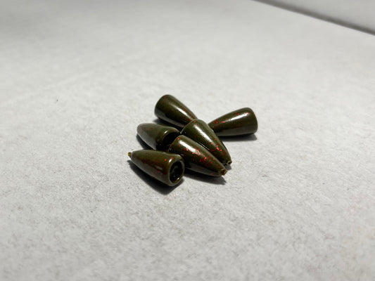 Powder Coated 3/16 oz Bullet Weights - Watermelon Red Flake