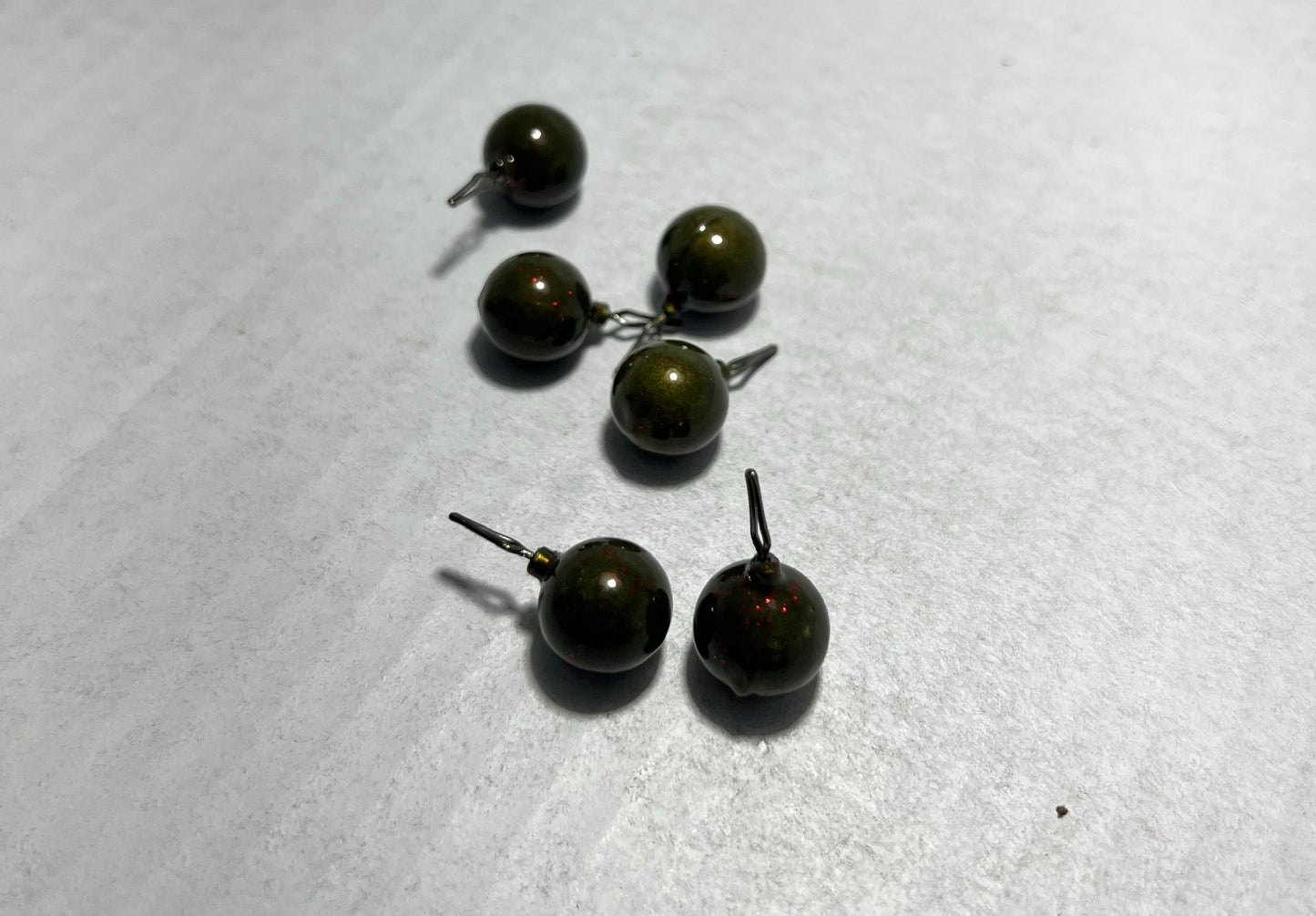 Powder Coated 3/8 oz Ball Dropshot Weights - Watermelon Red Flake