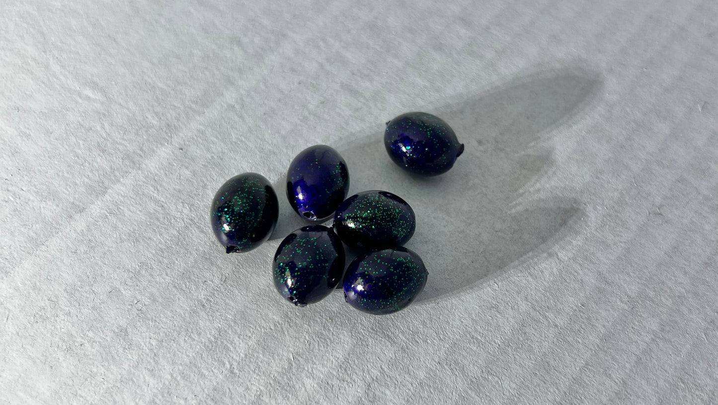Powder Coated Egg Sinkers - 3/8 oz Junebug Blue Flake