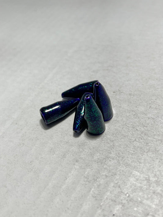 Powder Coated 3/8 oz Bullet Weights - Junebug Blue Flake